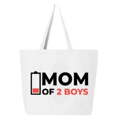 Mom Of 2 Boys Low Battery 25L Jumbo Tote