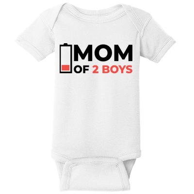 Mom Of 2 Boys Low Battery Baby Bodysuit