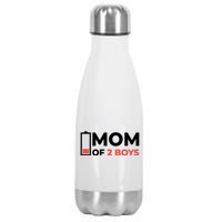 Mom Of 2 Boys Low Battery Stainless Steel Insulated Water Bottle