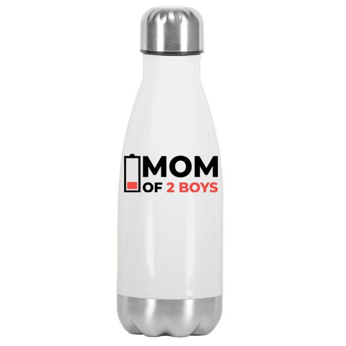 Mom Of 2 Boys Low Battery Stainless Steel Insulated Water Bottle