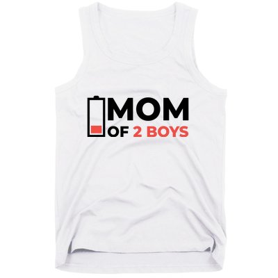 Mom Of 2 Boys Low Battery Tank Top