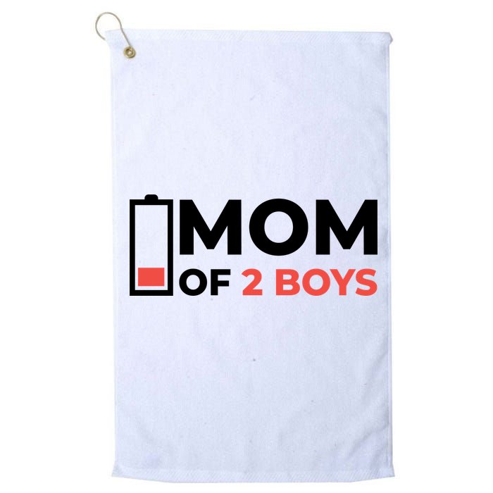 Mom Of 2 Boys Low Battery Golf Towel