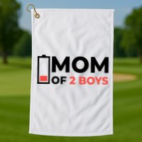 Mom Of 2 Boys Low Battery Golf Towel