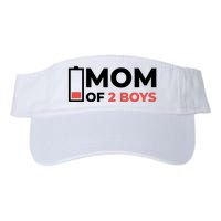 Mom Of 2 Boys Low Battery Valucap Bio-Washed Visor