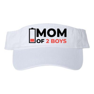 Mom Of 2 Boys Low Battery Valucap Bio-Washed Visor