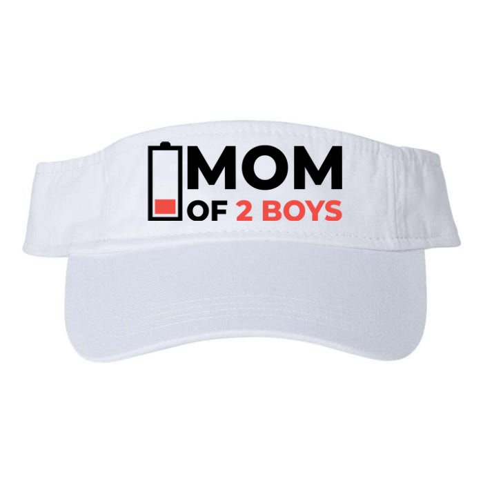 Mom Of 2 Boys Low Battery Valucap Bio-Washed Visor