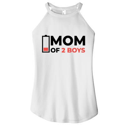 Mom Of 2 Boys Low Battery Women's Perfect Tri Rocker Tank