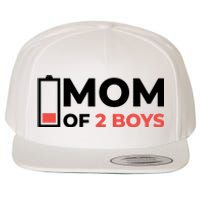 Mom Of 2 Boys Low Battery Wool Snapback Cap