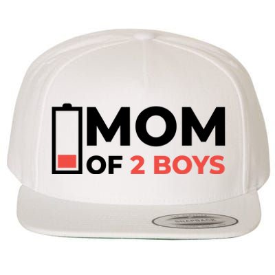 Mom Of 2 Boys Low Battery Wool Snapback Cap