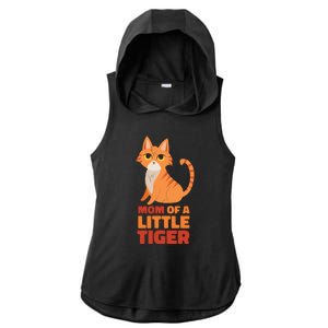 Mom Of A Little Tiger Ladies PosiCharge Tri-Blend Wicking Draft Hoodie Tank