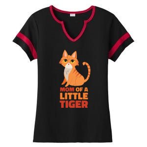 Mom Of A Little Tiger Ladies Halftime Notch Neck Tee