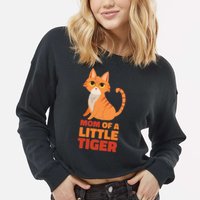 Mom Of A Little Tiger Cropped Pullover Crew