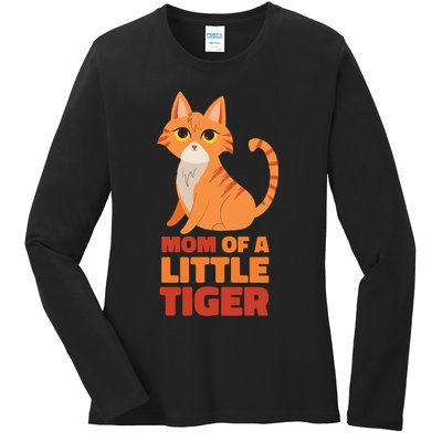 Mom Of A Little Tiger Ladies Long Sleeve Shirt