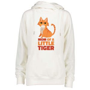 Mom Of A Little Tiger Womens Funnel Neck Pullover Hood