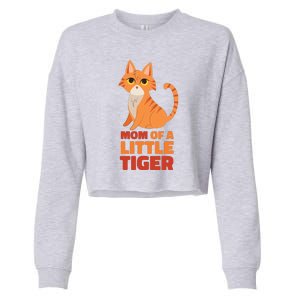 Mom Of A Little Tiger Cropped Pullover Crew