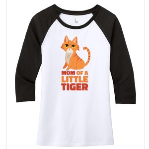 Mom Of A Little Tiger Women's Tri-Blend 3/4-Sleeve Raglan Shirt