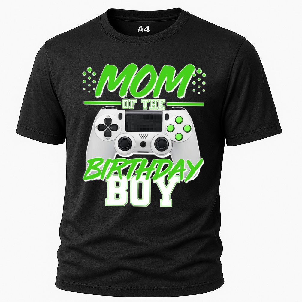 Mom Of Birthday Boy Video Gamer Cooling Performance Crew T-Shirt