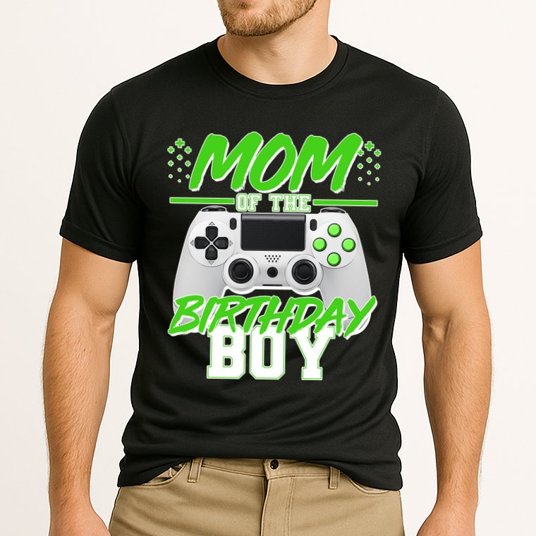 Mom Of Birthday Boy Video Gamer Cooling Performance Crew T-Shirt