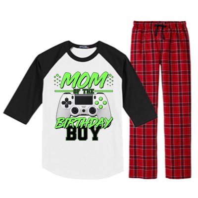 Mom Of Birthday Boy Video Gamer Raglan Sleeve Pajama Set