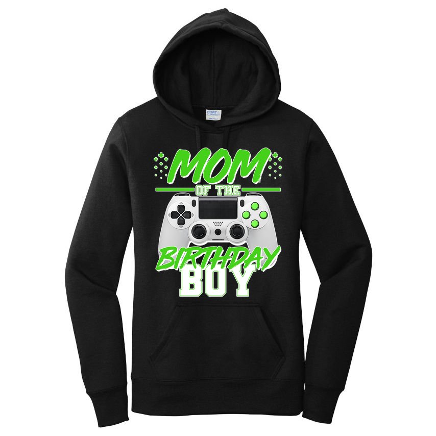 Mom Of Birthday Boy Video Gamer Women's Pullover Hoodie