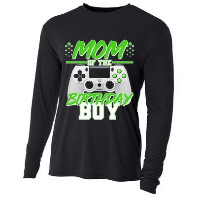 Mom Of Birthday Boy Video Gamer Cooling Performance Long Sleeve Crew