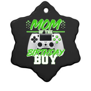 Mom Of Birthday Boy Video Gamer Ceramic Star Ornament