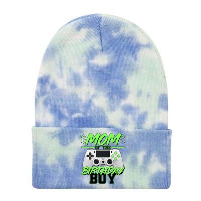 Mom Of Birthday Boy Video Gamer Tie Dye 12in Knit Beanie