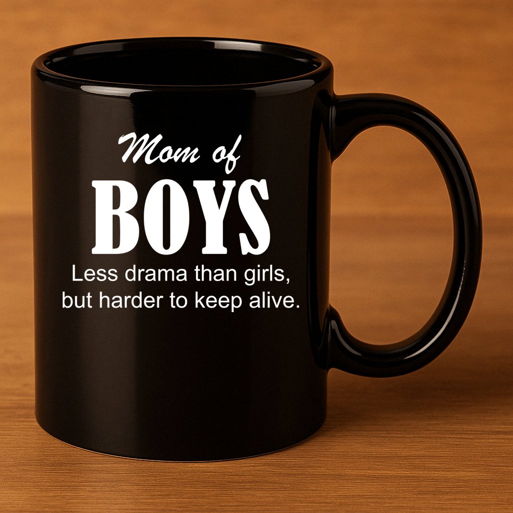 Mom Of Boys 11oz C Handle Ceramic Mug