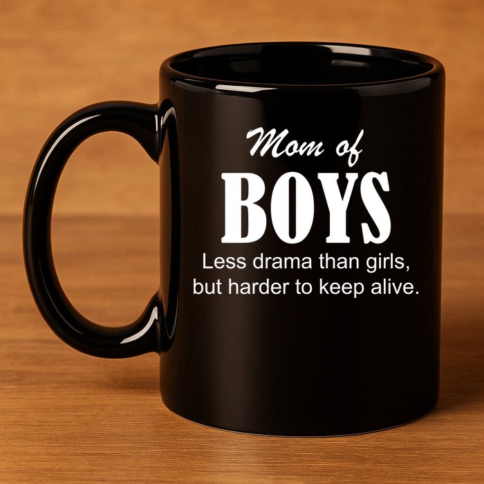 Mom Of Boys 11oz C Handle Ceramic Mug
