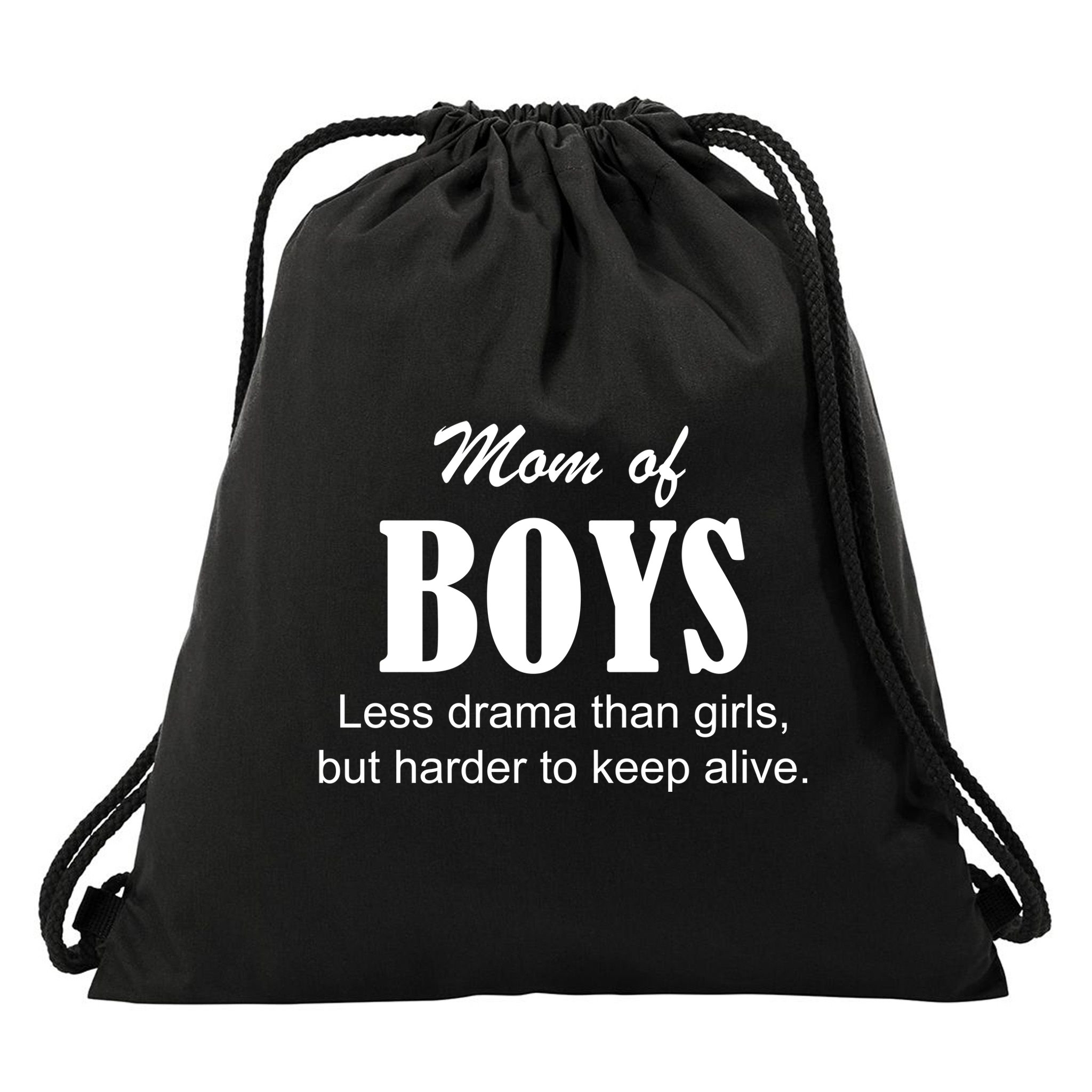 Mom Of Boys Drawstring Bag