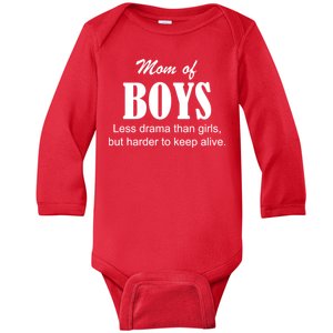 Mom Of Boys Baby Long Sleeve Bodysuit