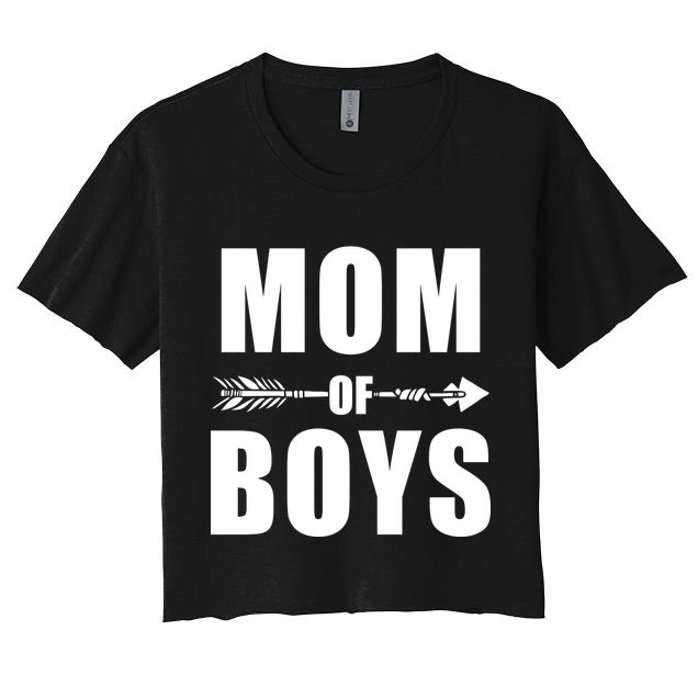 Mom of Boys Cute Mother's Day Crop Top