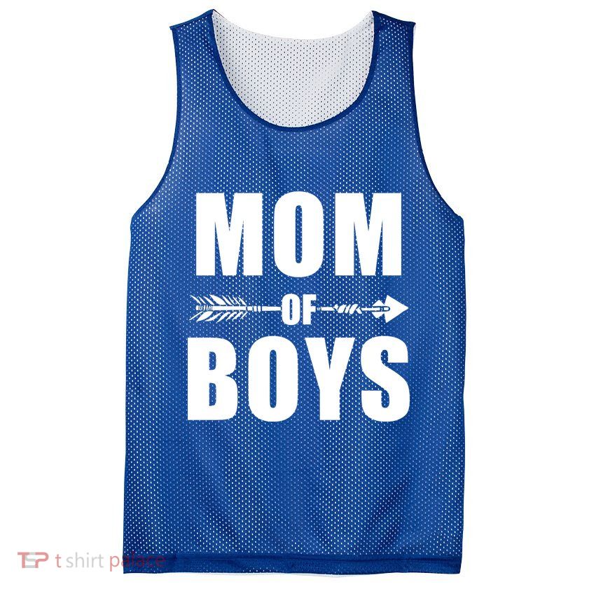 Mom of Boys Cute Mother's Day Mesh Reversible Basketball Jersey Tank
