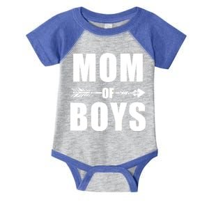 Mom of Boys Cute Mother's Day Infant Baby Jersey Bodysuit