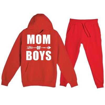 Mom of Boys Cute Mother's Day Premium Hooded Sweatsuit Set