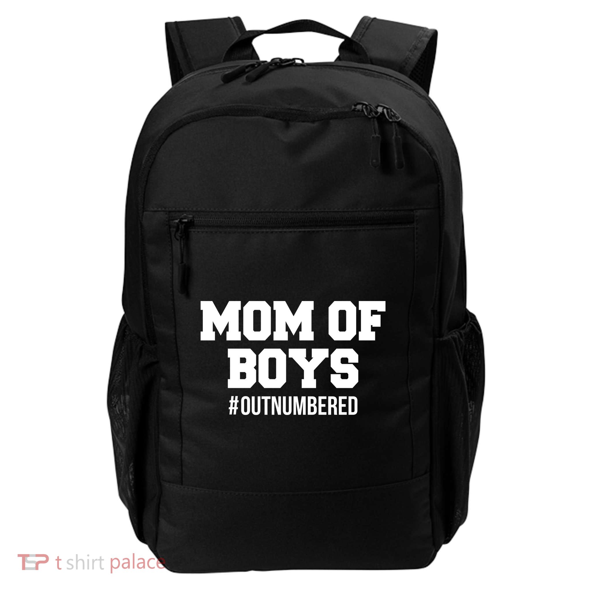 Mom of Boys Hashtag Out Numbered Backpack