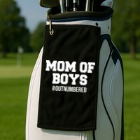Mom of Boys Hashtag Out Numbered Golf Towel