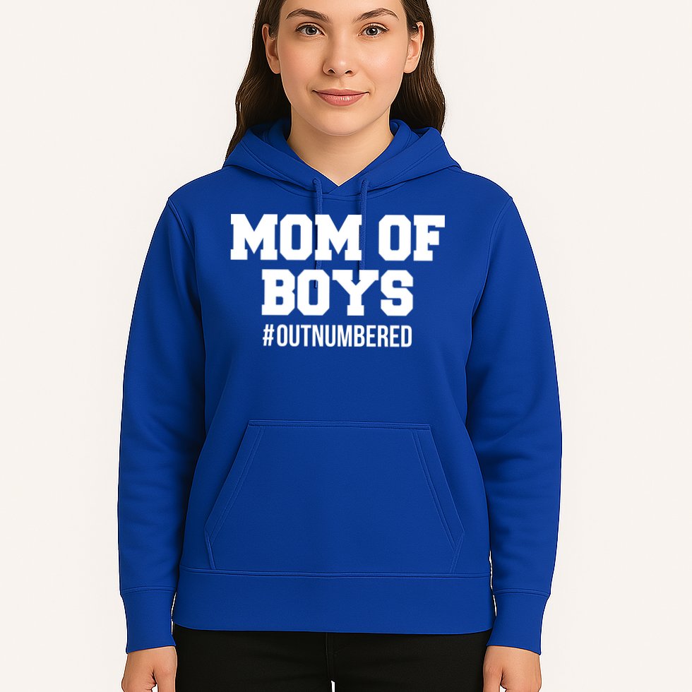 Mom of Boys Hashtag Out Numbered Hoodie