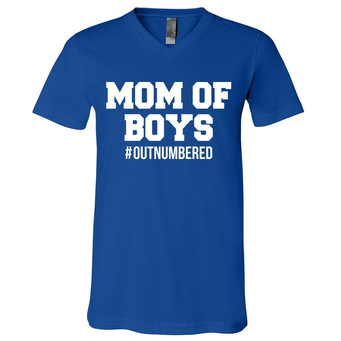 Mom of Boys Hashtag Out Numbered V-Neck T-Shirt