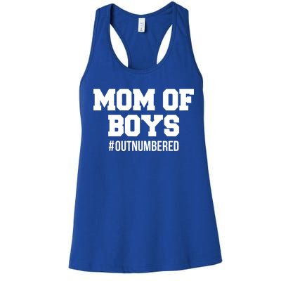 Mom of Boys Hashtag Out Numbered Women's Racerback Tank