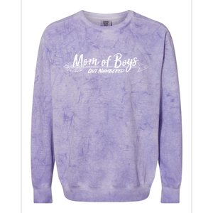 Mom Of Boys Outnumbered  Colorblast Crewneck Sweatshirt