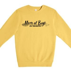 Mom Of Boys Outnumbered  Premium Crewneck Sweatshirt