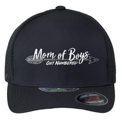 Mom Of Boys Outnumbered  Flexfit Unipanel Trucker Cap