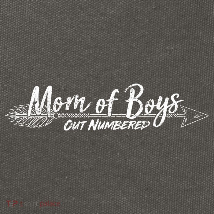 Mom Of Boys Outnumbered  Cotton Canvas Backpack