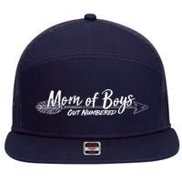 Mom Of Boys Outnumbered  7 Panel Mesh Trucker Snapback Hat