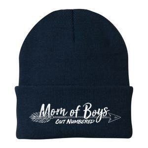 Mom Of Boys Outnumbered  Knit Cap Winter Beanie