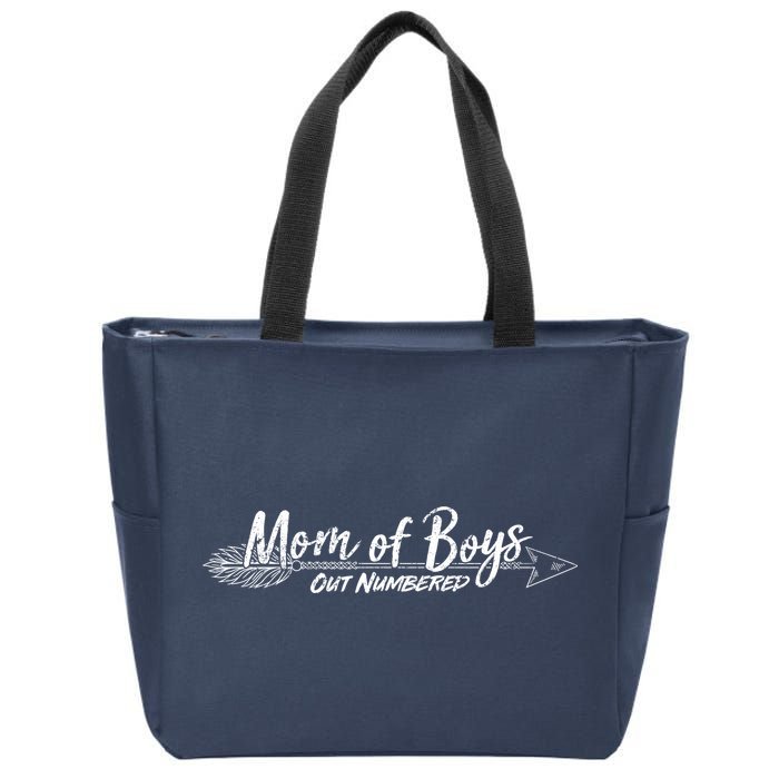 Mom Of Boys Outnumbered  Zip Tote Bag