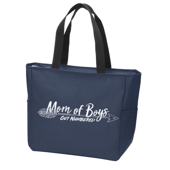 Mom Of Boys Outnumbered  Zip Tote Bag