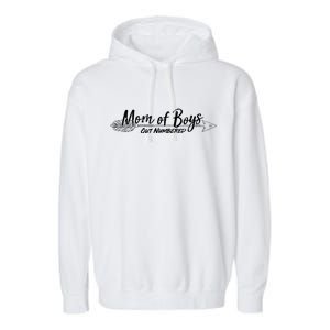 Mom Of Boys Outnumbered  Garment-Dyed Fleece Hoodie