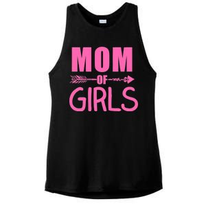 Mom of Girls Cute Mother's Day Ladies PosiCharge Tri-Blend Wicking Tank